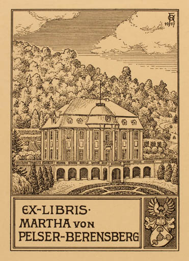 Exlibris by ? Unbekannt from Unknown for M. v. Pelser-Berensberg - Architecture 