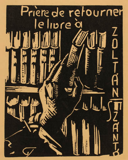 Exlibris by ? Unbekannt from Unknown for Zoltan Szanto - Book Hand(s) 