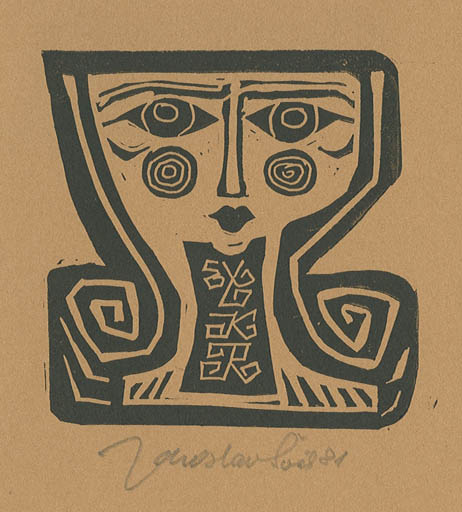 Exlibris by Jaroslav Svab from Czechoslovakia for Klaus Rödel - Portrait 