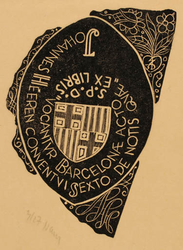 Exlibris by ? Unbekannt from Unknown for Johannes Heeren - 