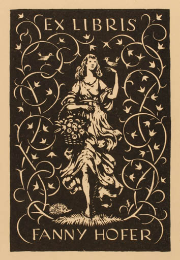 Exlibris by ? Unbekannt from Unknown for Fanny Hofer - Woman 