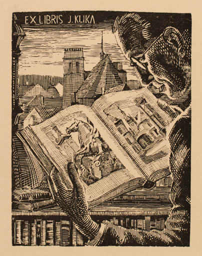 Exlibris by ? Unbekannt from Unknown for J. E. Klika - Book City 