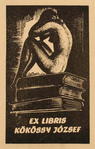 Exlibris by ? Unbekannt from Unknown for Jozsef Kökössy - Book Woman Nude 