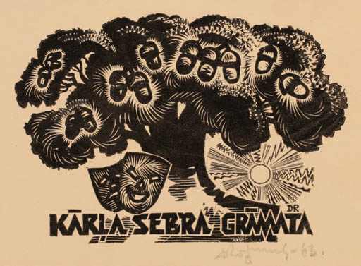 Exlibris by ? Unbekannt from Unknown for Karla Sebra Gramata - Sun Tree 