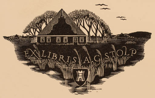 Exlibris by ? Unbekannt from Unknown for A. G. Stolp - Scenery/Landscape 