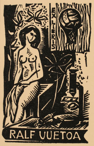 Exlibris by ? Unbekannt from Unknown for Ralf Vuetoa - Woman 