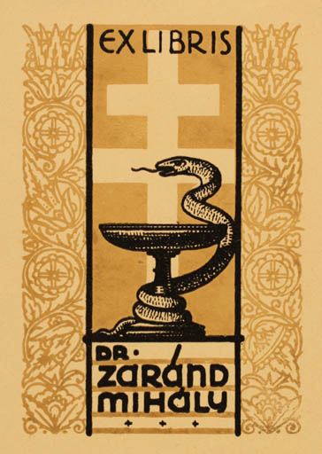 Exlibris by ? Unbekannt from Unknown for Mihaly Zarand - Medicine 