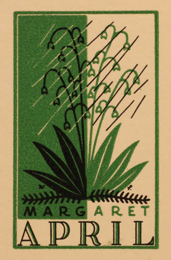 Exlibris by ? Unbekannt from Unknown for Margaret April - Flora 