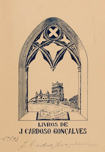 Exlibris by ? Unbekannt from Unknown for J. Cardoso Gonsalves - Castle/Palace 