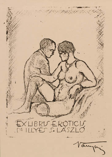 Exlibris by ? Unbekannt from Unknown for Sàndor Laszlò Dr. Illyès - Erotica 