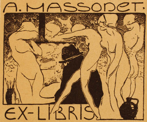 Exlibris by ? Unbekannt from Unknown for A. Massonet - Erotica 