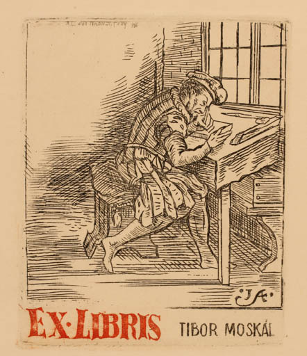 Exlibris by ? Unbekannt from Unknown for Tibor Moskal - Interior Man 