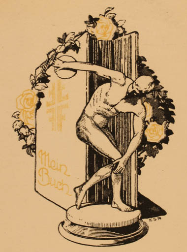 Exlibris by ? Unbekannt from Unknown for ? Unbekannt - Classical antiquity Book Sport/game 