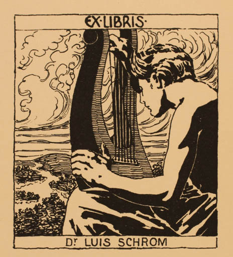 Exlibris by F. Strinker from Unknown for Dr. Luis Schrom - Jugend Music 