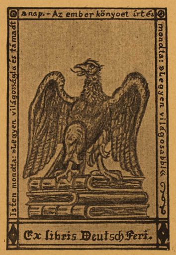 Exlibris by ? Unbekannt from Unknown for Feri Deutsch - Book Bird 