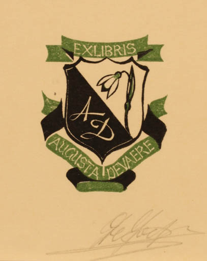 Exlibris by ? Unbekannt from Unknown for Augusta Davaere - Monogram 