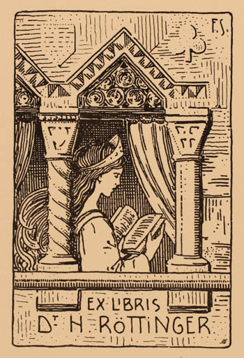 Exlibris by ? Unbekannt from Unknown for Dr. H. Röttinger - Book Woman 