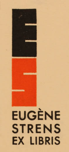 Exlibris by ? Unbekannt from Unknown for Eugene Strens - Text/Writing 