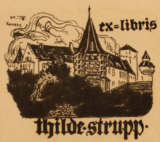 Exlibris by ? Unbekannt from Unknown for Thilde Strupp - Castle/Palace 