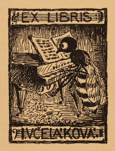Exlibris by ? Unbekannt from Unknown for I. Vcelakova - Insect Music 
