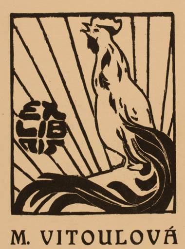 Exlibris by ? Unbekannt from Unknown for M. Vitoulova - Bird 