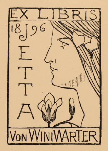 Exlibris by ? Unbekannt from Unknown for Jetta Von Winiwarter - Woman 