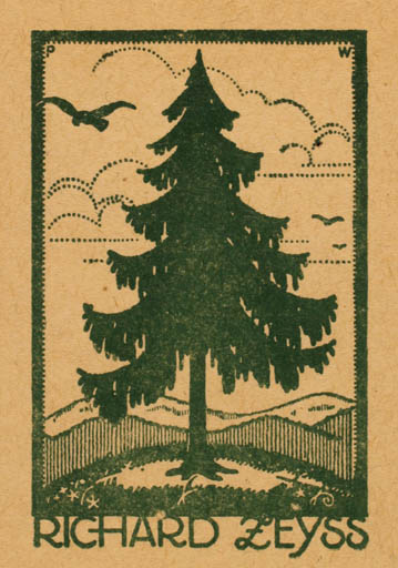 Exlibris by ? Unbekannt from Unknown for Richard Zeyss - Tree 