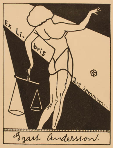 Exlibris by ? Unbekannt from Unknown for Egart Andersson - Law 