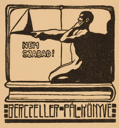 Exlibris by ? Unbekannt from Hungary for Pal Berczeller - Book Man 