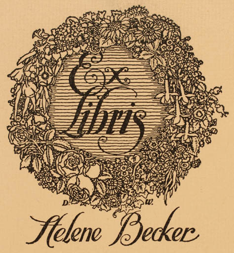 Exlibris by ? Unbekannt from Unknown for Helene Becker - Flora 