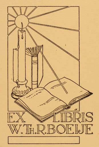 Exlibris by ? Unbekannt from Unknown for W. Th. Boeije - Book Sun 