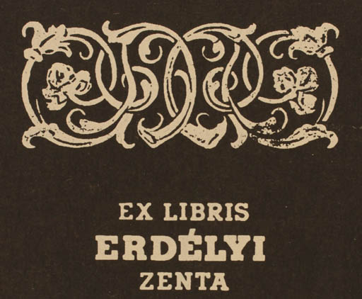 Exlibris by ? Unbekannt from Unknown for Zenta Erdelyi - Ornament 