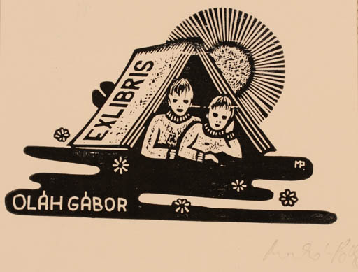 Exlibris by ? Unbekannt from Unknown for Olah Gabor - Child Book Sun 