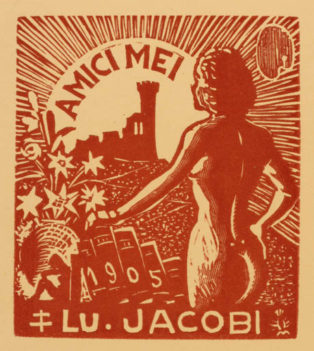 Exlibris by ? Unbekannt from Unknown for Lu. Jacobi - Woman 