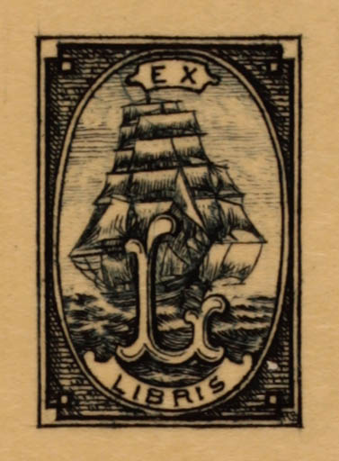 Exlibris by ? Unbekannt from Unknown for ? L. - Maritime Ship/Boat 
