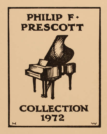 Exlibris by ? Unbekannt from Unknown for Philip F. Prescott - Music 