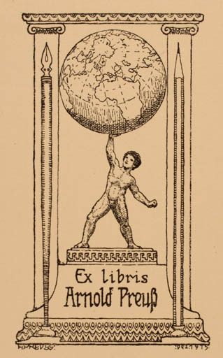 Exlibris by ? Unbekannt from Unknown for Arnold Preuß - Globe 