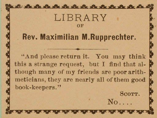 Exlibris by ? Unbekannt from Unknown for Maximilian M. Rupprechter - Text/Writing 