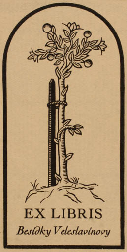 Exlibris by ? Unbekannt from Unknown for Besidky Veleslavinovy - Flora 