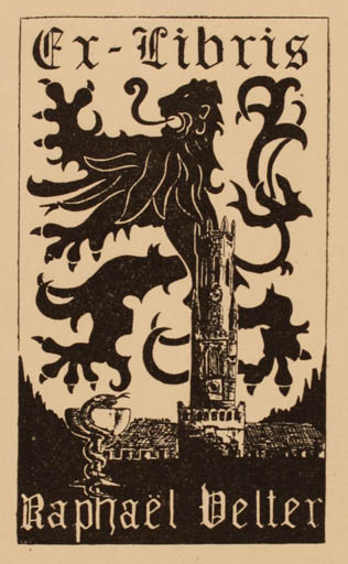 Exlibris by ? Unbekannt from Unknown for Raphael Velter - Fauna Medicine 