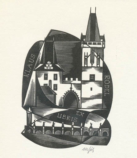 Exlibris by Dr. Otakar Marik from Czechoslovakia for Klaus Rödel - Architecture 