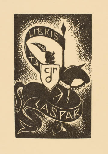 Exlibris by ? ? from Unknown for ? C:J:R - Horse Knight 