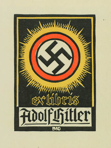 Exlibris by Jacques Buser Kobler from Schwitzerland for Adolf Hitler - Historical Person 