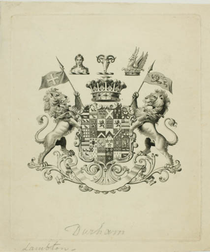 Exlibris by ? ? from Great Britain for John George Lamblön - Heraldry Historical Person Regent/royalty 