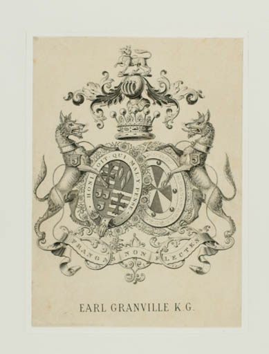 Exlibris by ? ? from Great Britain for George Leveson-Gower - Heraldry Historical Person Regent/royalty 