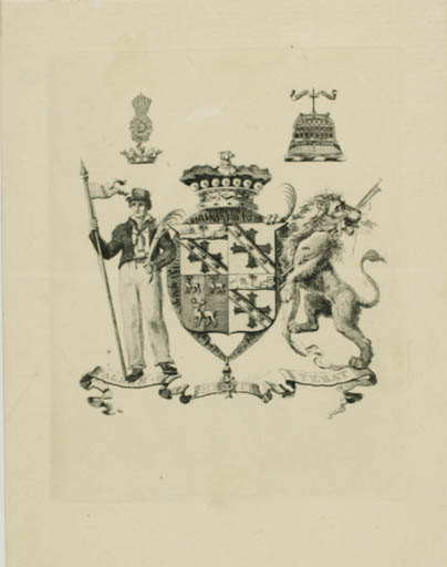 Exlibris by J Barlow from Great Britain for Horatio Nilson - Heraldry Historical Person 