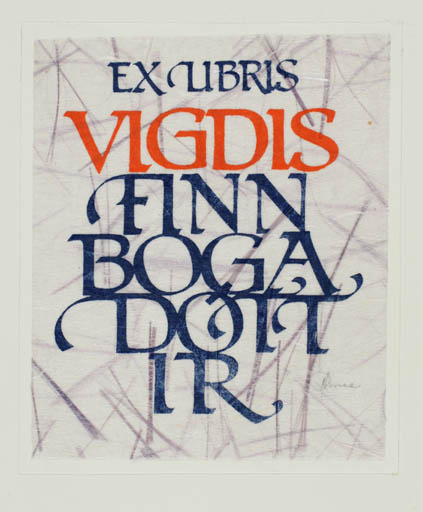 Exlibris by Hannu Paalasmaa from Finland for Vigdis Finn Bogadottir - Historical Person Text/Writing 