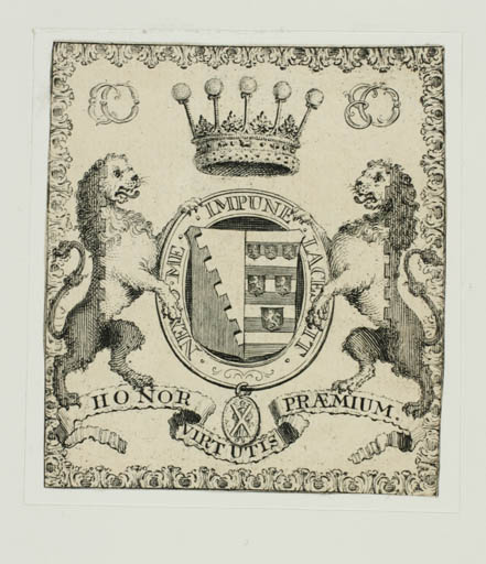 Exlibris by ? ? from Great Britain for Charles Boyle - Heraldry Historical Person 