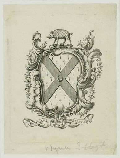 Exlibris by ? ? from Ireland for Edward Fitzgerald - Heraldry Historical Person Regent/royalty 