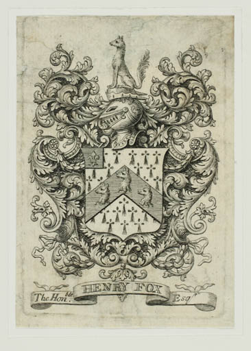 Exlibris by ? ? from Great Britain for Henry Fox - Heraldry Historical Person Regent/royalty 